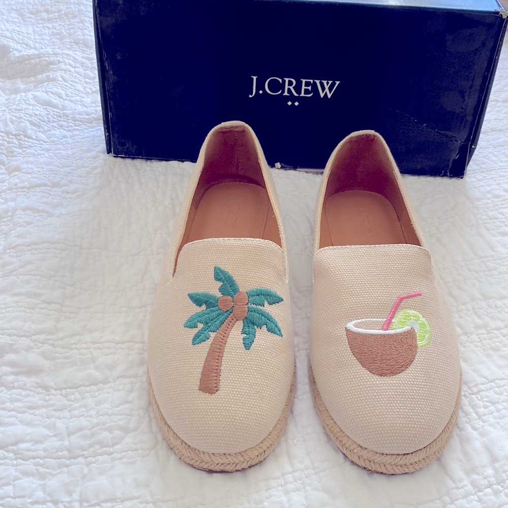 J.Crew Embroidered Canvas Espadrilles